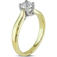 Zaručnički prsten od dvobojnog zlata s dijamantom od 14 karata