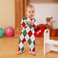 Obiteljski pidžama Setovi, Božić, Božićna odjeća za obitelj-crveno-zeleni Karirani uzorak i zeleno čudovište u