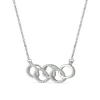 Ogrlica srebrnog lanca za žene -. Sterling srebrna olimpijska ogrlica s pjenušavim originalnim 0. CTW bijeli dijamanti