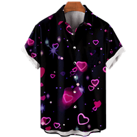 Valentinovo ljubavni uzorak Havajska košulja za muškarce Boys 3D CARTION Dječja košulja za muške majice PEACH