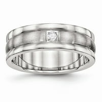 Prsten od nehrđajućeg čelika s poliranim i brušenim utorom veličina: 12; za odrasle i tinejdžere; za žene i muškarce