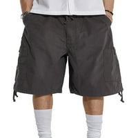 Muškarci Ljeto labave ležerne kratke hlače, hlače od čvrstih boja, elastične hlače s džepovima