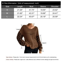 Džemperi za Žene, Jednobojni, leopard print, pleteni džemperi s krpicama, ležerni pulover dugih rukava, džemper;