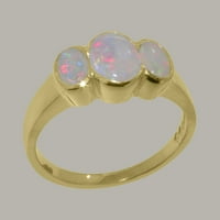Britanci su napravili 10k žuto zlato prirodni Opal ženski zaručnički prsten - Opcije veličine - Veličina 4.5