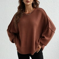 Dugi džemper kardigan žene, ženski džemperi kardigan džemper modna jesenska i zimska čvrsta okrugli rukavi s rukavima