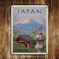 Vintage Retro putovanje svijetom Japan Mount Fuji Limeni znak Vintage Metal Pub Caffe Bar Caffe kuća zidna umjetnost