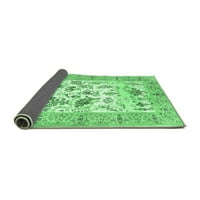 Tradicionalni tepisi za sobe s okruglim životinjama smaragdno zelene boje, promjera 7 inča