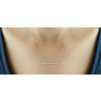 Ogrlica srebrnog lanca za žene -. Ogrlica od srebrnih šanka s pjenušavim originalnim naglaskom bijelih dijamanata