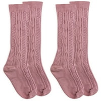 Jefferies čarape djevojke koljeno visoki kabel pletene čarape 2-pack, veličine xs-m