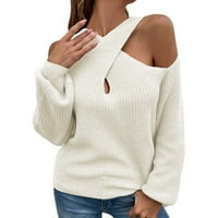 Ženske slatke jesenske pulovere džemperi vrhovi osnovni jednobojni džemperi ženski džemperi bež veličina