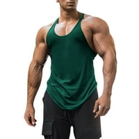 Muške majice za vježbanje, jednobojni casual prsluk bez rukava za fitness