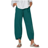Široke hlače za žene za žene Ljetne hlače hlače pamuk dnevno nošenje kućnih ženki komunalnih hlača Žene žene