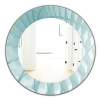 Dizajnersko moderno ogledalo svijetloplavi valovi 3 - ovalno ili okruglo zidno ogledalo