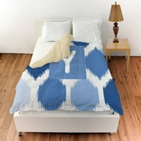 Batik monogram pokrivač, plava