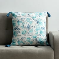 Plavi cvjetni pamučni ukrasni poklopac jastuka, Osnove, 18 18