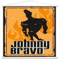 Johnnie Bravo - zidni plakat s natpisom znak u drvenom magnetskom okviru, 22.37534