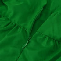 Elegantne haljine za žene s kratkim rukavima, jednobojna duga Ženska ljetna haljina visokog struka u zelenoj boji;