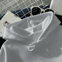 Ženska majica s kapuljačom s dugim rukavima s džepovima s monogramom, bijela pletena haljina, ženski pulover,