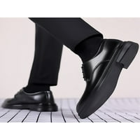 Oucaili muški Oxfords Business Leather Shoe Cormal Dress Cipele Comfort Up Derby Wedding Crni stil A 5.5