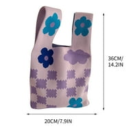 Cvjetni uzorak u stilu piksela pletena torba za ručni zglob torba s čvorom na rukavu prijenosna torbica platnena