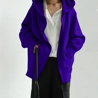 Ketyyh-chn zimski kaput žene ležerna zimska odjeća za radna odjeća solidna jakna ljubičasta, 3xl