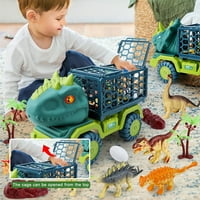 Igraći Set za dječake-kamion za prijevoz dinosaura s figurama dinosaura, jaja dinosaura, naslonjeni automobil