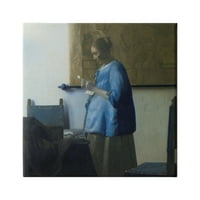 Stupell Industries Woman Čita pismo Johannes Vermeer Klasično slikarstvo Galerija zamotana platna za tisak zidne