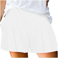 Ljetne kratke hlače za žene, modne jednobojne Ležerne široke lanene hlače visokog struka, široke, lepršave, udobne