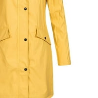 Kaput s kapuljačom, ženska Vanjska Vodootporna jednobojna jakna s kapuljačom, Dugi Ženski kaput