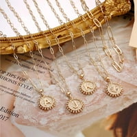 14-karatne zlatne ogrlice od chokera s više slojeva Ogrlice s lančićima s lančićima za žene s privjescima Ogrlice