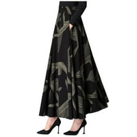 Ženska midi suknja A kroja visokog struka Vintage karirane suknje s elastičnim pojasom elegantne modne ugrađene