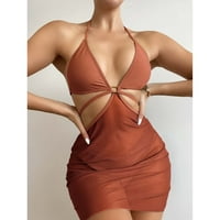Ženski kupaći kostim bikini kupaćih kostima Plus size ženske kratke hlače s križnim vezicama visokog struka 3-dijelni