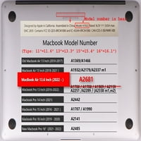 Kaishek za slučaj MacBook Air. Objavljeni model A2681, plastični poklopac futrole za tvrdu školjku + crni poklopac
