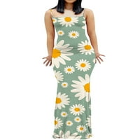 Ženska slip haljina s cvjetnim printom, ljetna haljina na plaži, boemske duge maksi haljine, ženski havajski putni
