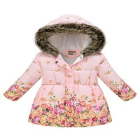 Haite djevojke jakne cvjetni print kaput dugi rukavi nadmašuju djevojke dolje jakna s kapuljačom od puhača kaputa