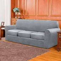 Baršunasta navlaka za kauč od 4 komada visoke elastičnosti, odvojene navlake za jastuke