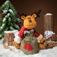 Dezsed božićne jabuke vrećica božićna lutka poklon torba s crtanjem bombona božićni ukras smeđa