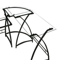 Računalni stol od prozirnog stakla 00039 s crnom završnom obradom