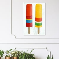 Wynwood Studio 'Popsicles' Hrana i kuhinja zidna umjetnička platna Print - crvena, žuta, 20 30