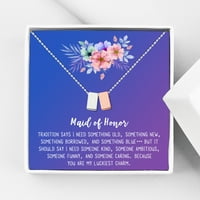 Poklon Ogrlice Anavia sluškinje, poklon sluškinje sestre, karata za sluškinje za djevojke, ogrlica za vjenčane