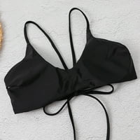 Finelove Womens bikini kupaći kostimi podstavljeni sportski grudnjak bikini crni l