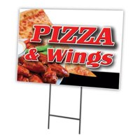 Signmission C-1216-DS-Pizza i Wings u. Dvorište Sign & Stake-Pizza & Wings