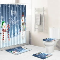 Božićni setovi zavjesa za tuširanje Božićni snjegović zavjese za kupaonicu s protukliznim prostirkama toaletni
