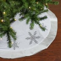 48 Božićna suknja s izvezenim bijelim i srebrnim šljokicama
