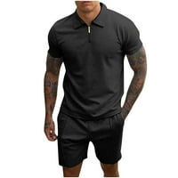 Aufmer Ljetne košulje za muškarce Clearment Grafic Tee mužjak casual solid Solid Turndown ZIP pulover Sportska
