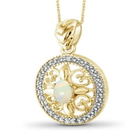 Jewelersclub srebrne ogrlice za žene - ogrlica za žene za žene 14K Zlatna srebra - Opal ogrlica središnjeg dijela,