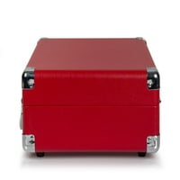 Prijenosni uređaj za prijenos kovčega s 3-brzinskim gramofonom-Crveni-98005 mn-mn