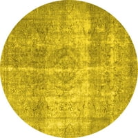 Tradicionalni perzijski tepisi za sobe okruglog oblika žute boje, promjera 8 inča