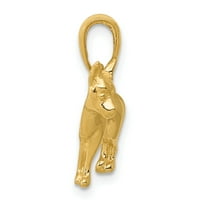 Karat u karats 14K žuto zlato Chihuahua privjesak za pseće šarm s 10k žuto zlato lagana lančana ogrlica od konopa