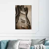 Wynwood Studio Music and Dance Wall Art Canvas Otistavlja glazbeni instrumenti gitare - smeđa, bijela